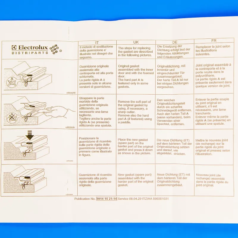 Гумовий ущільнювач дверей холодильника Electrolux 2426448508 Original — фото 4