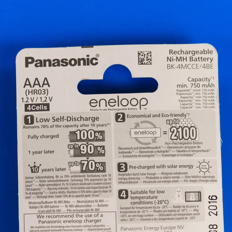 Акумулятор Panasonic Eneloop Lite AAA 750mAh 4шт Ni-MH — фото 3