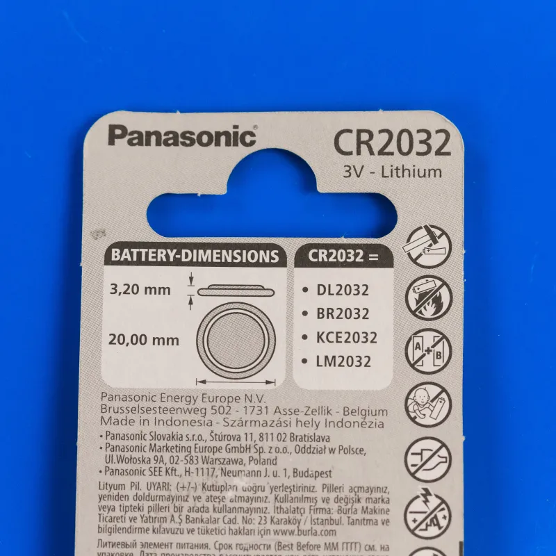 Panasonic Lithium CR 2032 Батарейка 1шт (CR-2032EL/1B) — фото 3