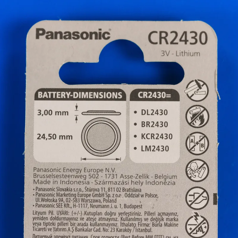 Panasonic Lithium CR 2430 Батарейка 1шт (CR-2430EL/1B) — фото 3