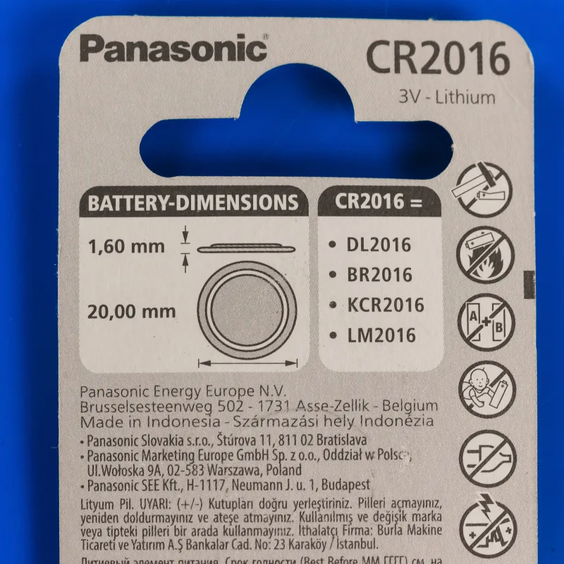 Літієва батарейка Panasonic CR 2016 BLI 2шт (CR-2016EL/2B) — фото 3