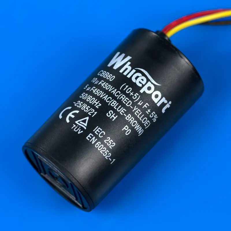 Конденсатор подвійний для пральної машини 10+5Mf 450V Saturn CBB60 — фото 3