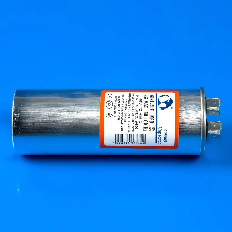 Конденсатор для кондиціонера CBB65 60+1,5 мкФ 440V у металі — фото 3