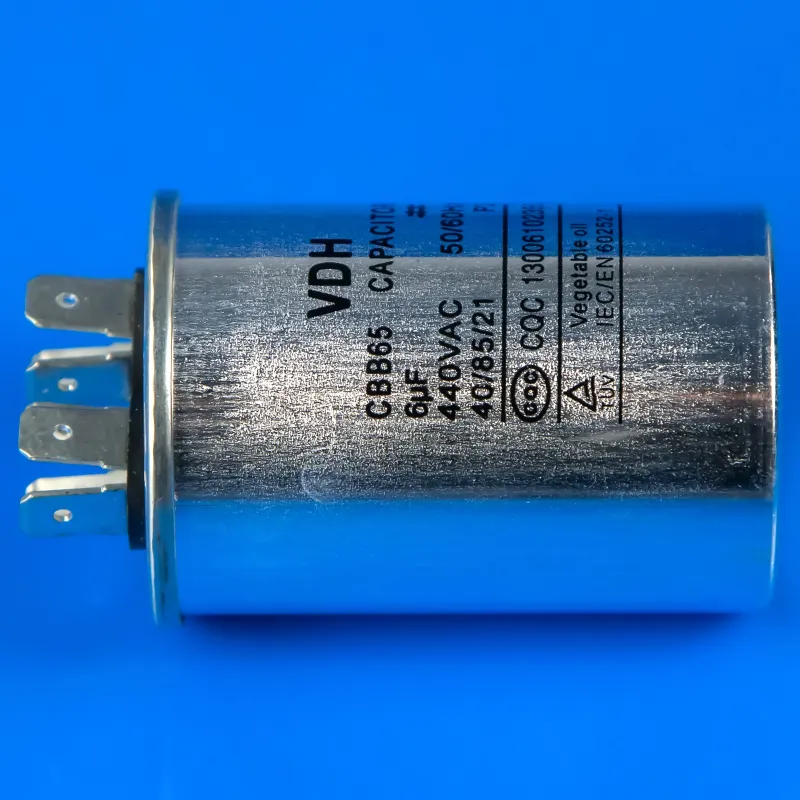 Конденсатор для кондиціонера 6 Mf 440V у металевому корпусі CBB65 — фото 3