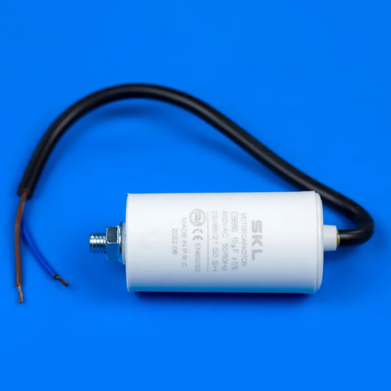Конденсатор для пральної машини 10 мкФ 450В з проводом SKL — фото 3