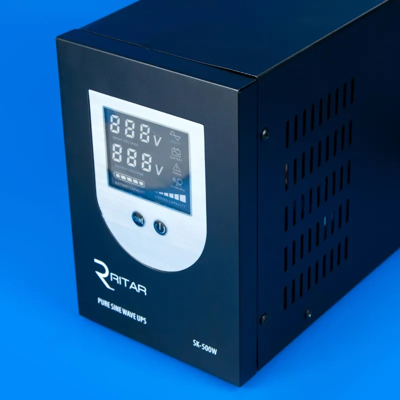 Інвертор ДБЖ Pure Sine Ritar SK-800VA LCD, 500W 12V, зовнішній АКБ — фото 3