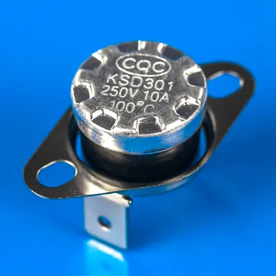 Термостат для плити KSD301 100°C 250V 10A (перпендикулярні клеми)