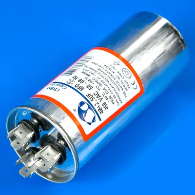 Конденсатор для кондиціонера CBB65 40+2.5 Mf 440V металевий корпус