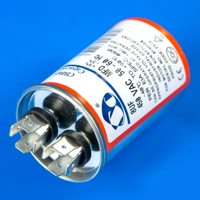 Конденсатор для кондиціонера 8 Mf 440V CBB65 у металевому корпусі