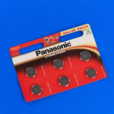 Panasonic Lithium CR 2032, 6 шт (CR-2032EL/6B)